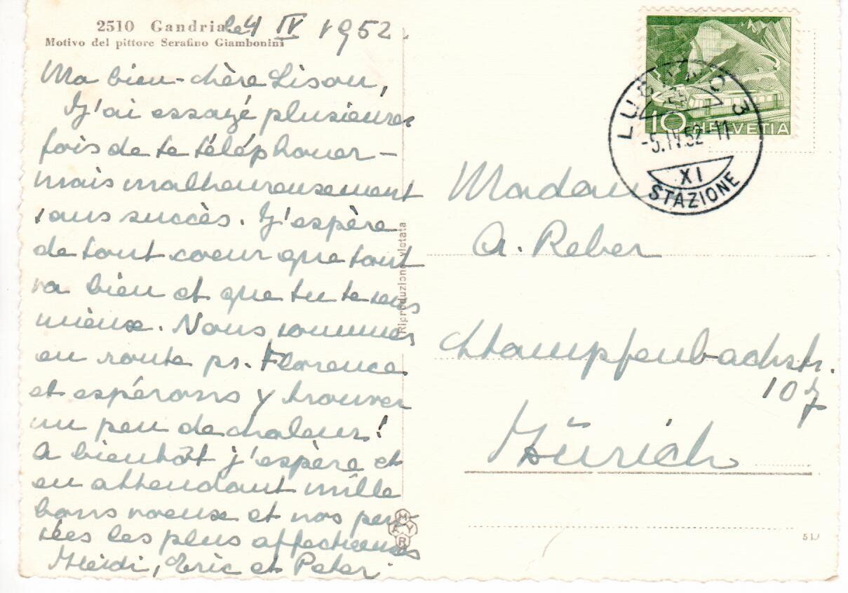 Cartoline postali: Gandria 1952 – Usato da Wolhusen venduto da Curver9 1