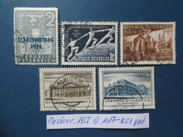 Österreich 1955 Nr. 1017-1021 gestempelt
