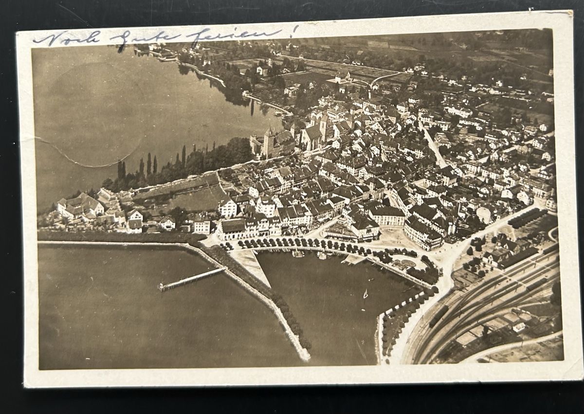 Cartoline postali: Fliegerpostkarte Rapperswil  – Usato da Horw venduto da Tellbub