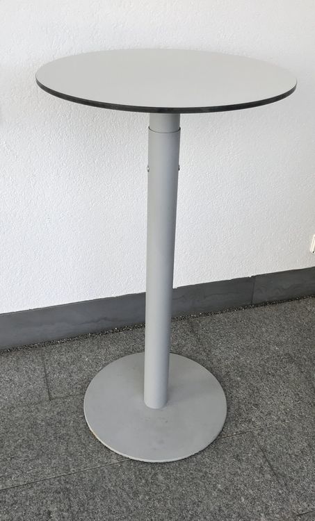 FineBuy American Diner Bartisch Rund 60 Cm Aluminium Kunstlederbezug