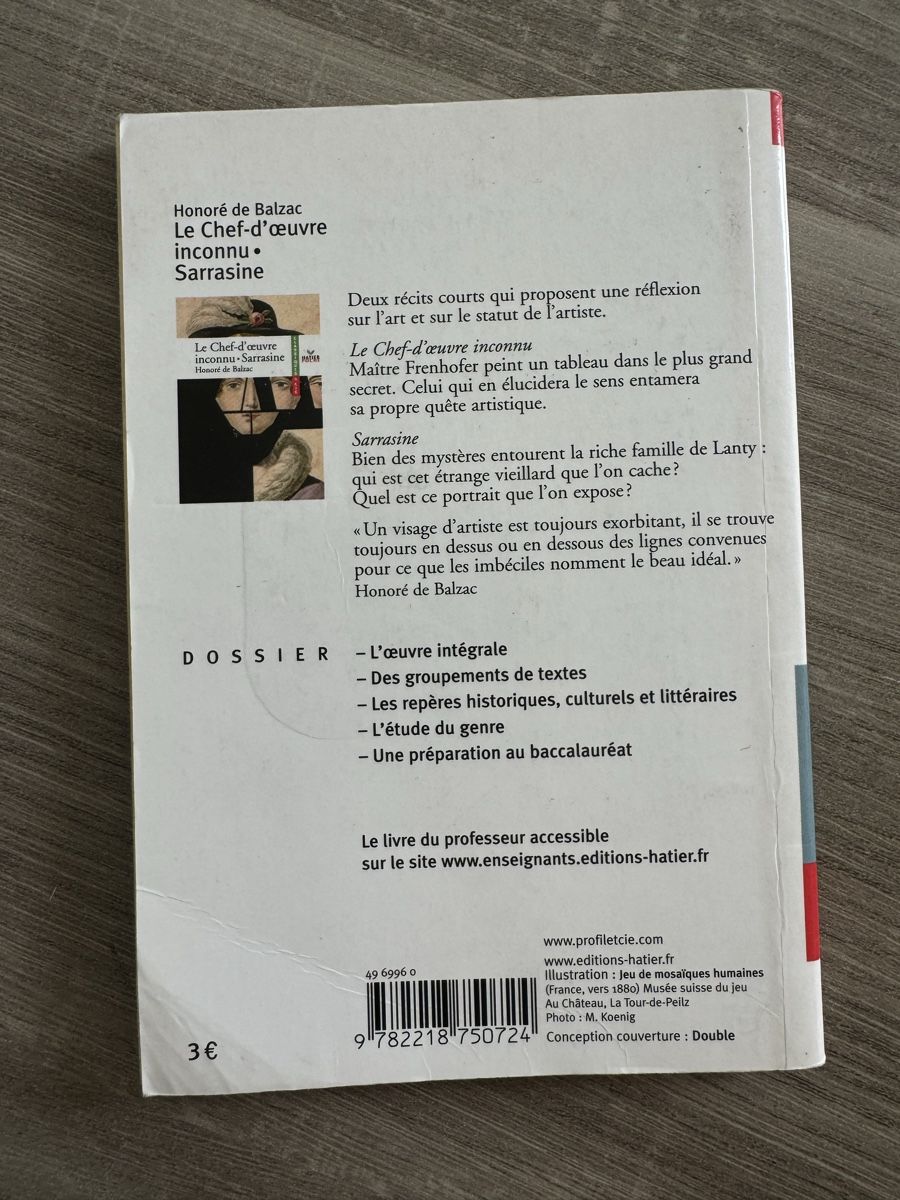 Libri: Balzac - Le Chef-d'œuvre inconnu – Usato da Vevey venduto da Matx 1