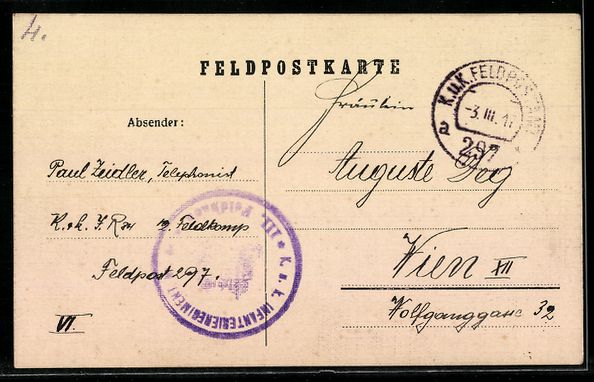 Cartoline postali: Künstler Handgemalt: Stube mit Feldtele – Usato da Berlin venduto da bartko-reher 1