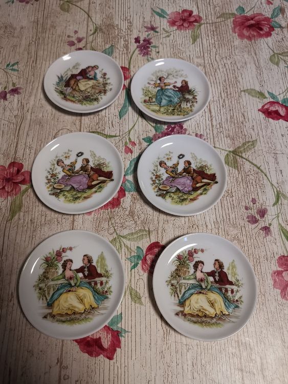 Lot De 6 Sous-verres En Verre églomisé - Marque Ducôtéduparc - Fabriqué En France - Motifs Multicolores - Très Bon état