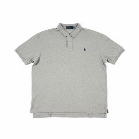 Polo Ralph Lauren Gris logo brodé Bleu marine - Taille XL