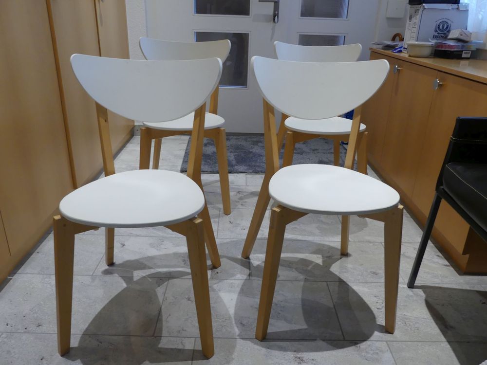 4 x IKEA Küchenstühle weiss/Buche Kaufen auf Ricardo