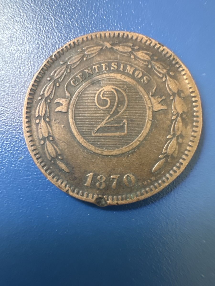 Alle Münzen: Pièce paraguayenne 2 centesimos 1870 – Gebraucht aus Belmont-Lausanne von gau_ptg7