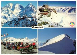 Silvaplana - 4 Bild AK Corvatsch