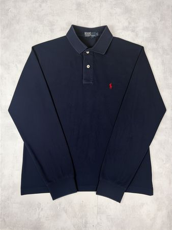 Polo Ralph Lauren Manches Longues Bleu Marine - L custom fit