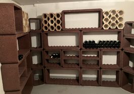 Premium Weinregal aus Hydroton | 33 Elemente + 50 Tonröhren
