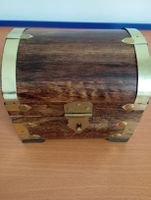 Holzschatulle, vintage Truhe, dekorativ, 14x9x9 cm