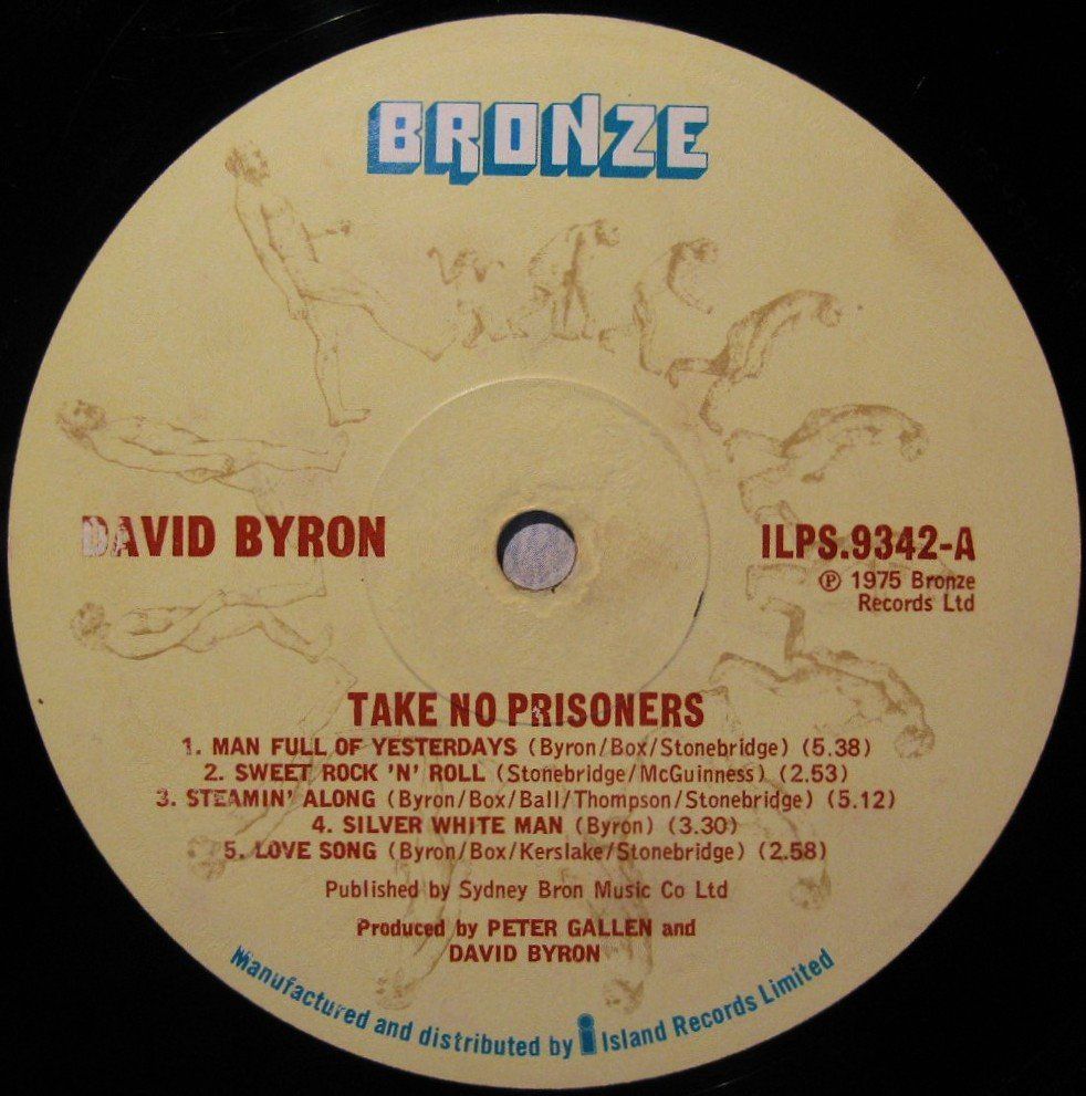 Dischi in vinile: DAVID BYRON "Take No Prisoners" UK FIRST PRESS LP IN VG+ – Usato da Monthey venduto da Pingmub 3