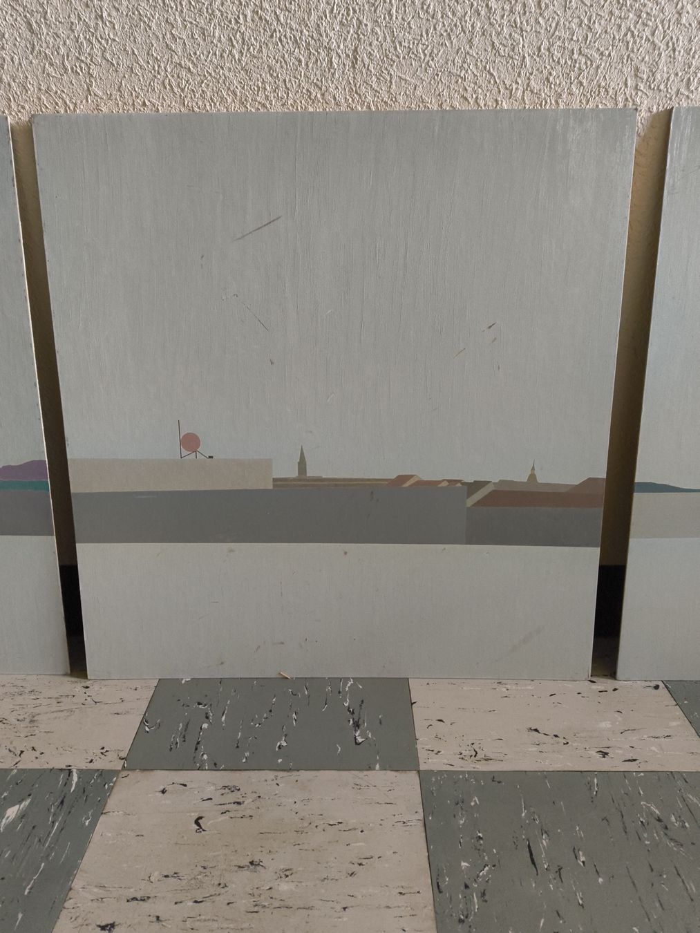 Dipinti: Triptychon Bild vermutlich gemalt Bern Grosse Schanze – Usato da stettlen venduto da VintageBern_ch 2