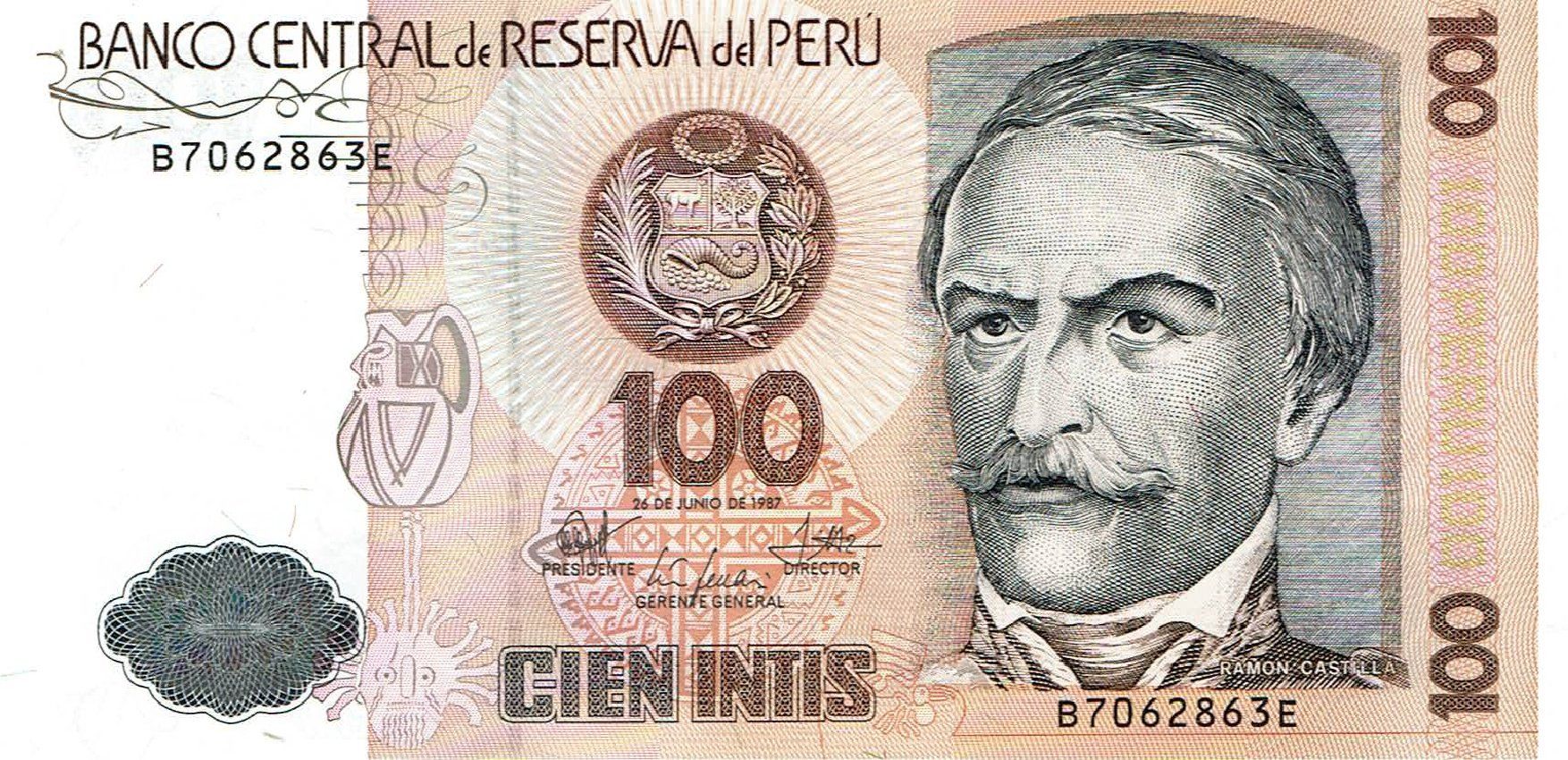 Banconote: Peru 100 Intis 1987 P-133 UNZ – Nuovo (secondo la descrizione) da Steffisburg venduto da ber_8htf