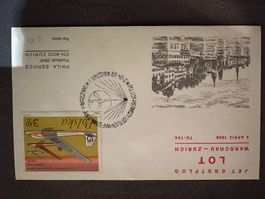 Flugpost Erstflug Warschau Zürich 1969 TU-134 Airmail