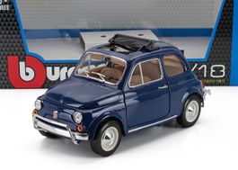 Fiat 500 L 1965-1972 dunkelblau / Verdeck schwarz offen 1:16