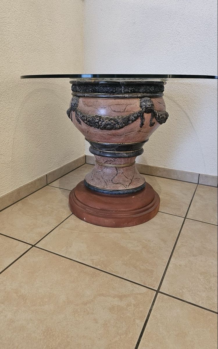 Tavoli: Glas Tisch auf Keramik Sockel – Usato da Basel venduto da zukk_ 1