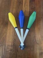 Jonglierkeulen Set 3 Stk. gelb, blau, grün guter Zustand