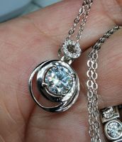 Collier argent avec diamant de moissanite de 1 ct certifié