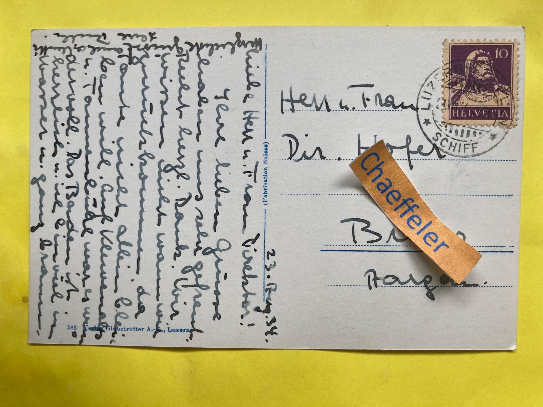 Cartoline postali: 1934 Beckenried mit Rigi – Usato da Zürich venduto da Chaeffeler 1