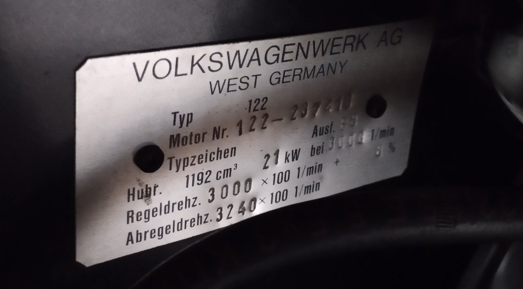 VW Motoren: VW Industriemotor 122 1.2L / VW Käfer – Gebraucht aus Chur von ddp22bike 2