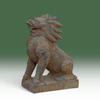 Qilin Steinfigur Feng Shui Garten Skulptur Naturstein 40cm
