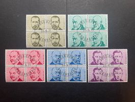 1971 Nr. 498-502 im 4er Block mit ET-Stempel