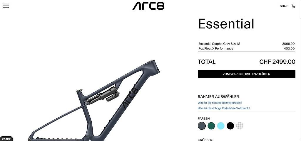 ARC8 Velos: ARC8 Essential FRAME (M) – Gebraucht aus Poschiavo von dan_czx6 1