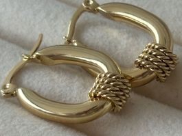 Edelstahl Elegante Creolen Ohrschmuck  Farbe:Gold