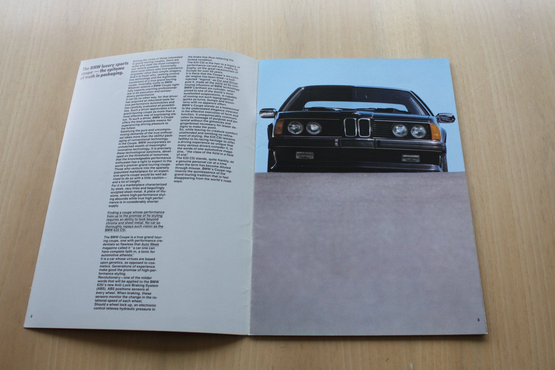 BMW Documenti: BMW 635 CSi USA Prospekt 1985 – Usato da Wikon venduto da erwin400 1