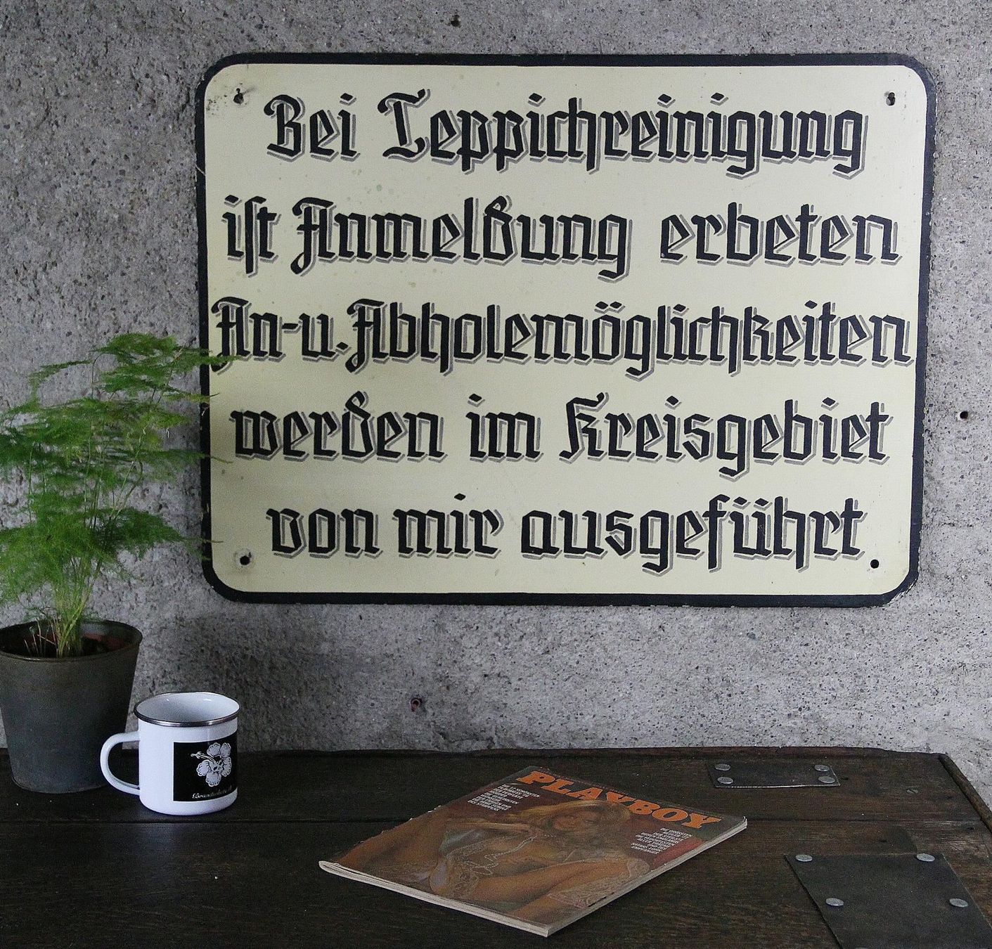Insegne: Blechschild "Teppichreinigung" – Usato da Birrwil venduto da brandschatz_birrwil