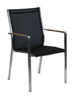 Stapelstuhl/Chaise empilable Teak-Optik, Netz