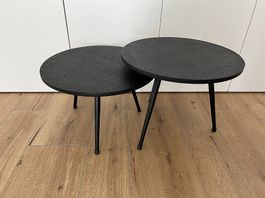 Couchtisch / Beistelltisch Schwarz Matt 2er Set