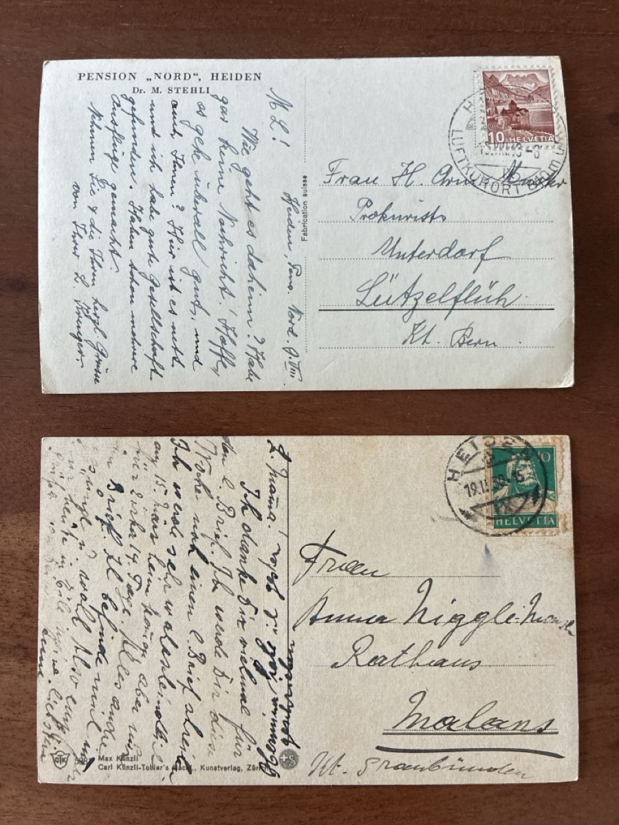 Ansichtskarten: 5 Ansichtskarten Schweiz von Heiden AP – Gebraucht aus Oftringen von Cla.vD.74 3