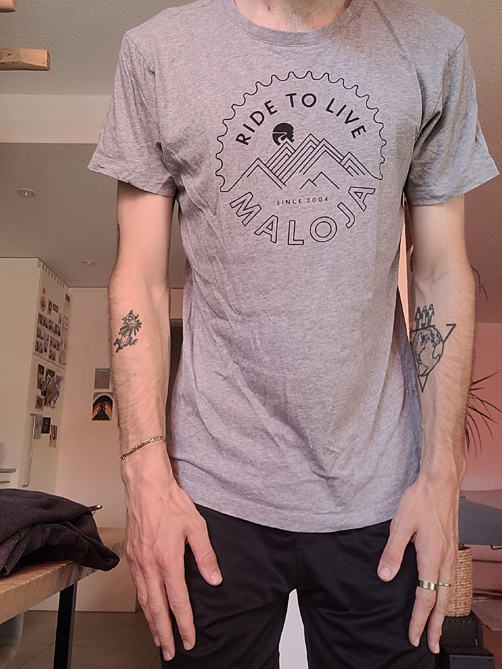 Maloja T-shirt: Maloja Shirt Grau Grösse L – Usato da Bern venduto da JRA_12