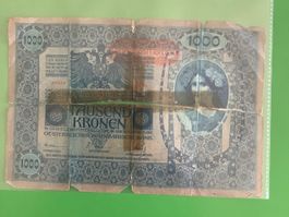 1000 Kronen Geldschein österreichisch-ungarische Bank