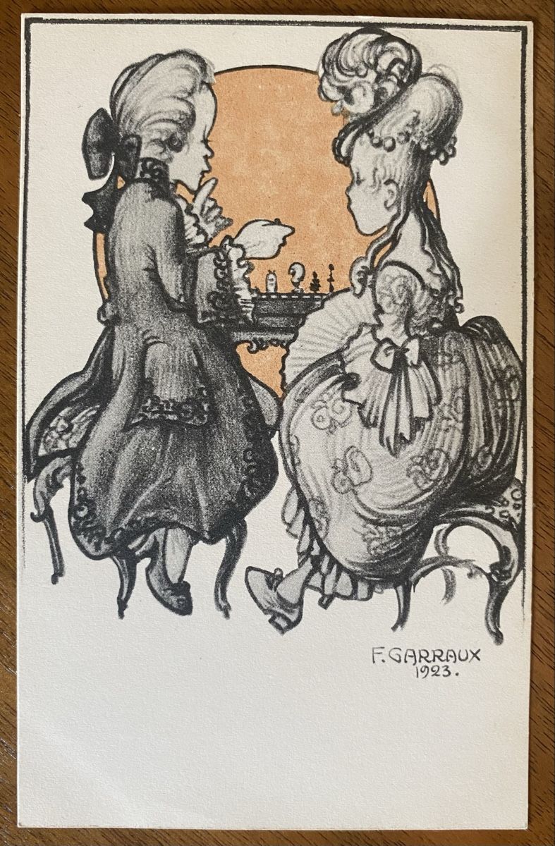 Ansichtskarten: Joueurs d’échecs. Florentin Garraux. – Gebraucht aus Biel/Bienne von sol_7wtq 3