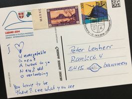 Karte LUGANO 2014 AlpeAdria Stempel Philatelia ZN 1514 + J49