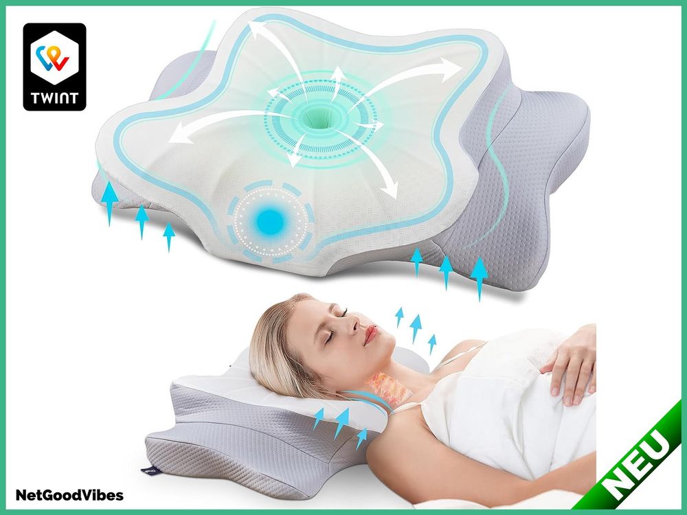 Marcolumb Reisekissen Memory-Schaum - Ergonomisches Campingkissen Mit Kühleffekt