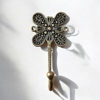 Patère  décorative papillon bronze vintage style bohème