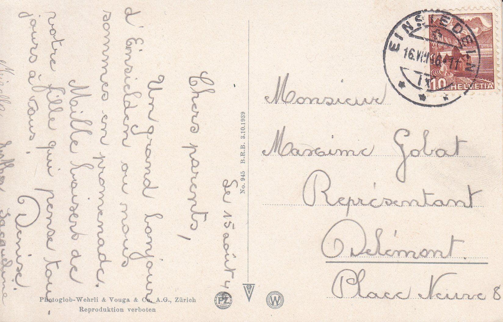 Ansichtskarten: Einsiedeln 1946 (?) – Gebraucht aus Bürglen TG von StampGraf 1