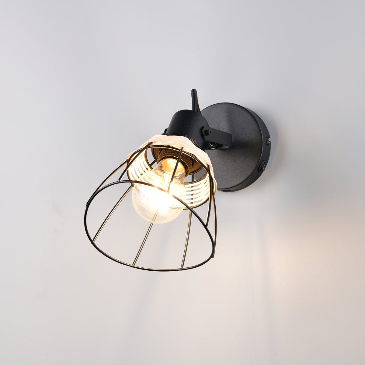 Lampade: Strahler, Rattan, Schwarz, 28 cm Höhe – Nuovo (secondo la descrizione) da Kreuzlingen venduto da Smart-Light