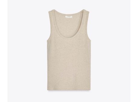 🤍🌴 Zara top avec lin beige en maille