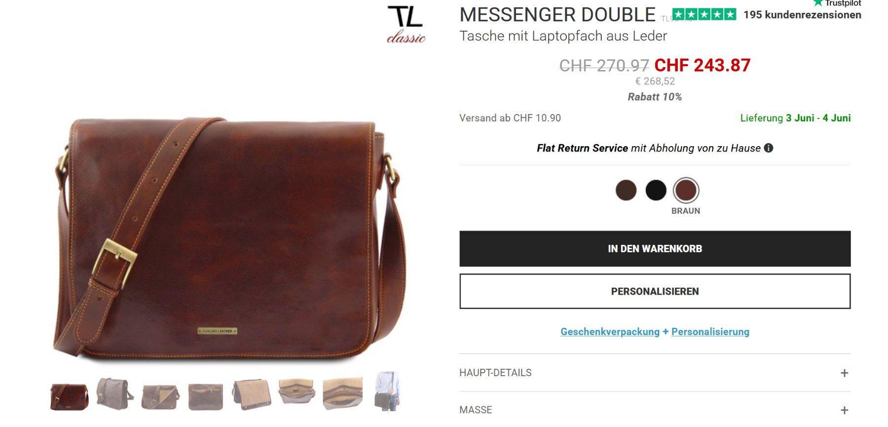 Valigie & Borse: Die Messenger Double Freestyle Leder Herrentasche Tuscany – Nuovo (secondo la descrizione) da Winterthur venduto da preiswert-wohnen