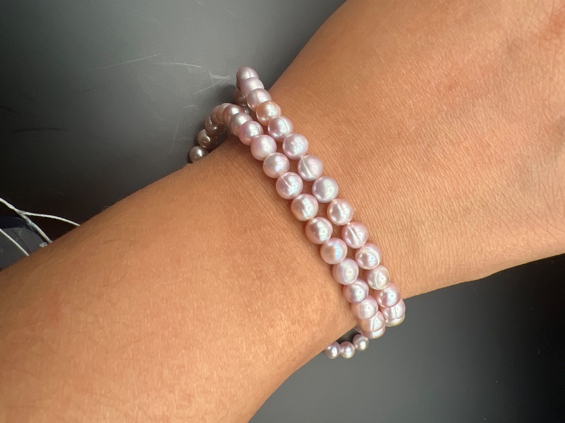 Perle (finte): Perlenkette rosa Perlen echten Süsswasserperlen 35cm – Usato da Uznach venduto da Ya_x7x6 4