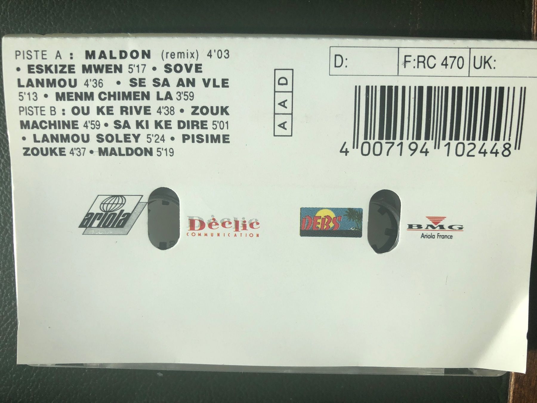 Cassettes audio: Zouk Machine  "maldon" – D'occasion à Le Mont-sur-Lausanne par Crocrodile 1