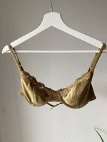 Goldener Samt-BH 75C – Spitze & Bügel