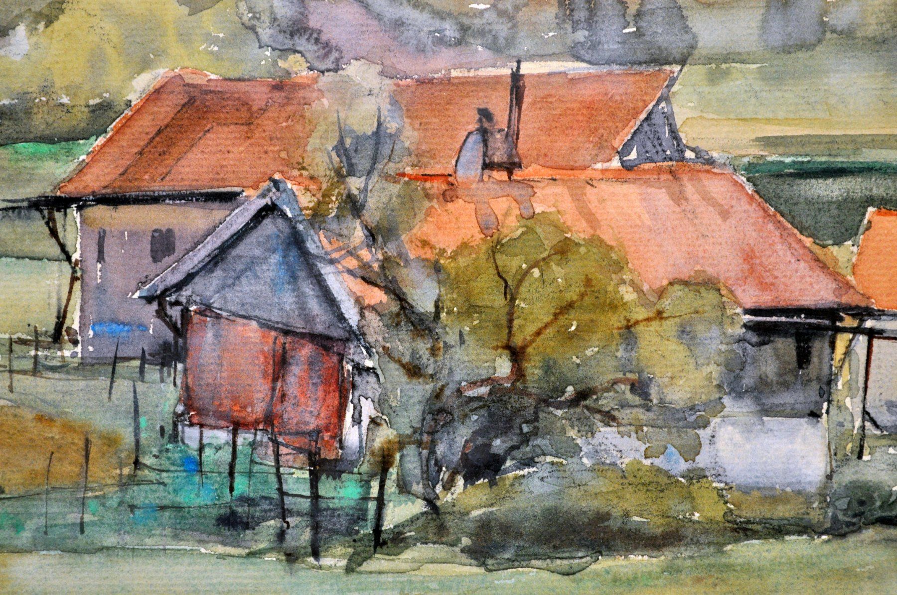 Dipinti: Aquarelle originale signée Pierre Châtillon – Usato da Neuchâtel venduto da Neuchatel 3