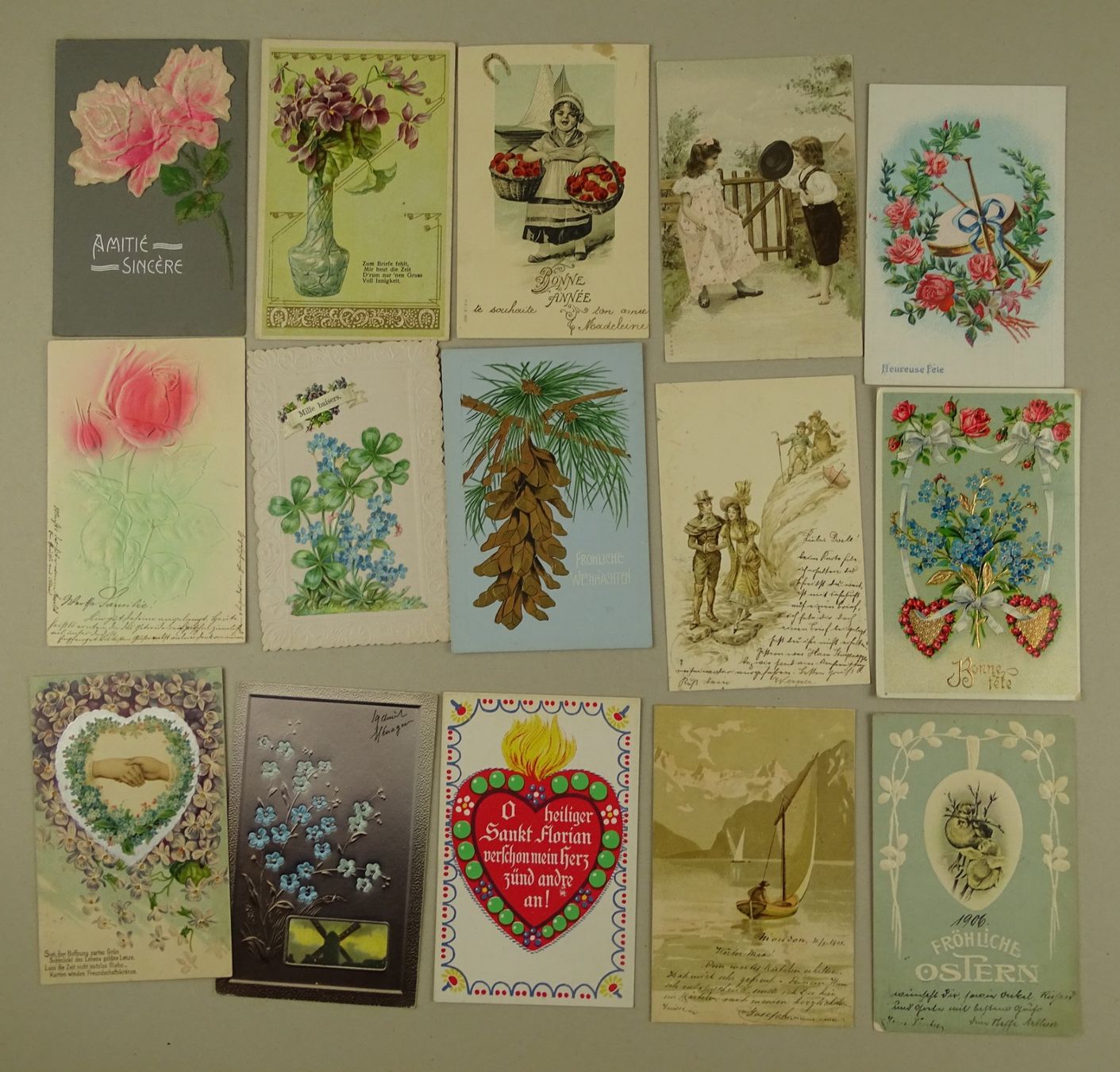 Cartes postales: GLÜCKWUNSCH, 50 ALTE KITSCHKARTEN – D'occasion à Grüningen par Kartensammler 1