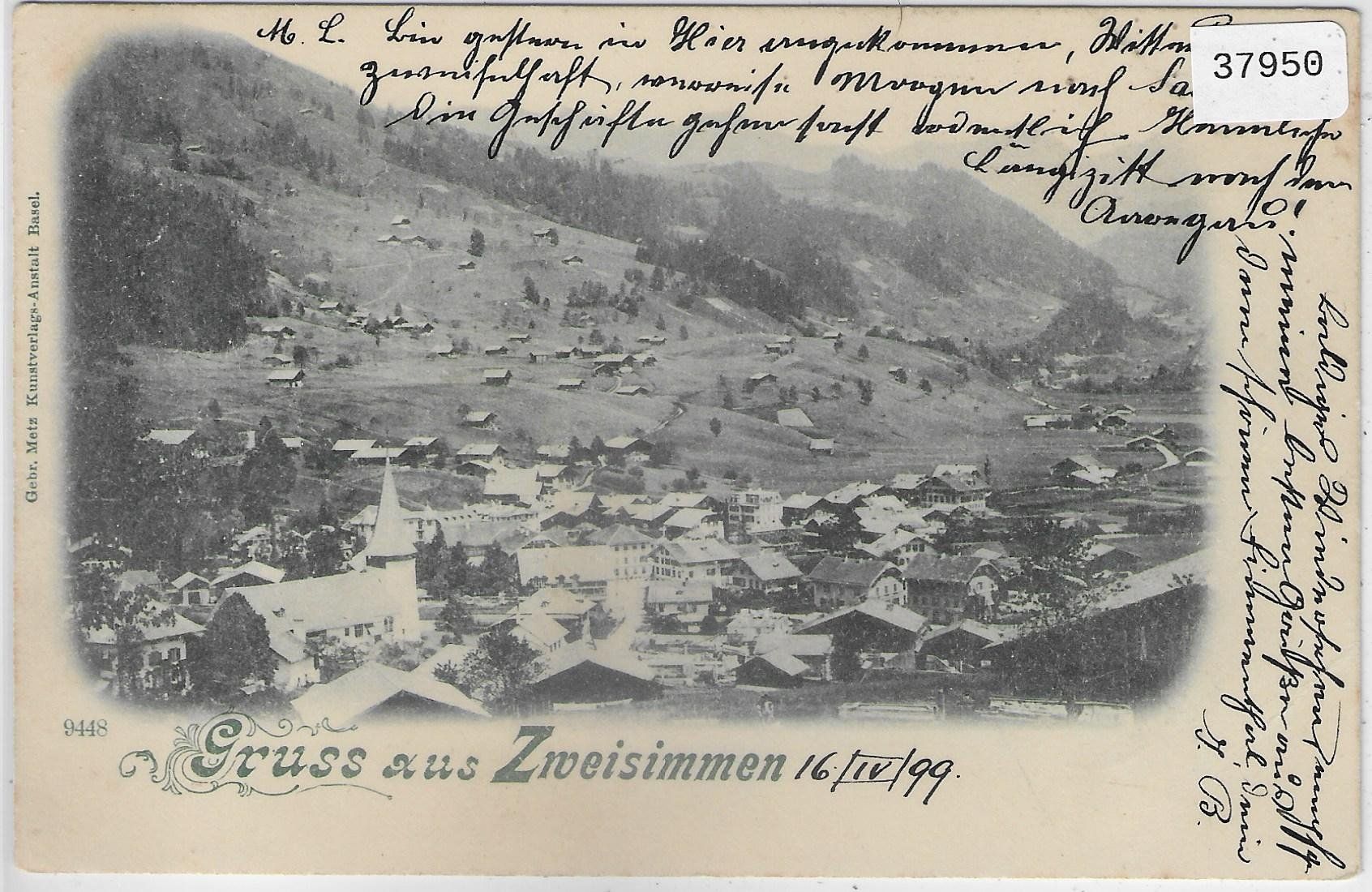 Cartoline postali: Gruss aus Zweisimmen - Generalansicht – Usato da Ettingen venduto da Kartenplanet