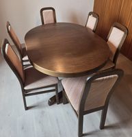 Wohnzimmer- Esstisch massiv Holz ausziehbar und 6 Stühle